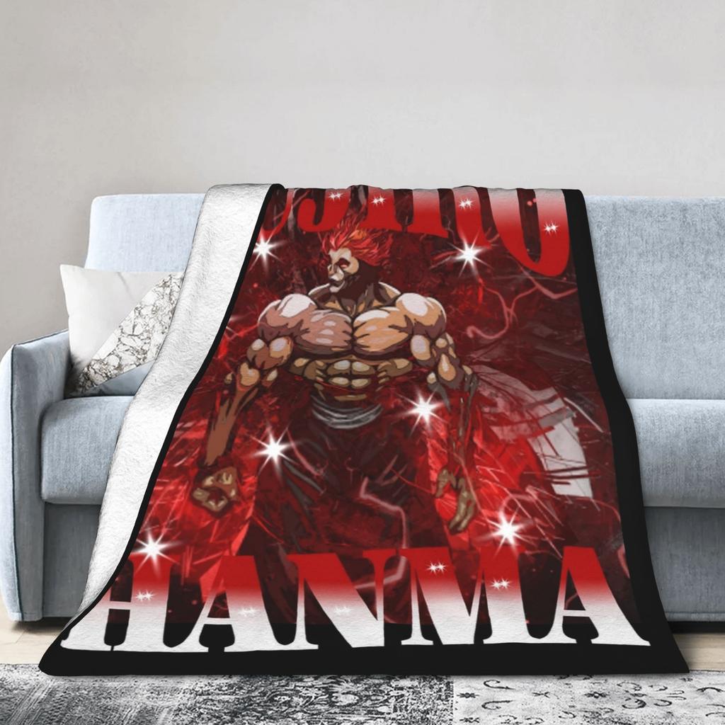 Anime Baki Hanma Series the Grappler Manga Blanket Fleece Spring Autumn Super Soft Throw Blankets for Sofa Outdoor Bedding Throw