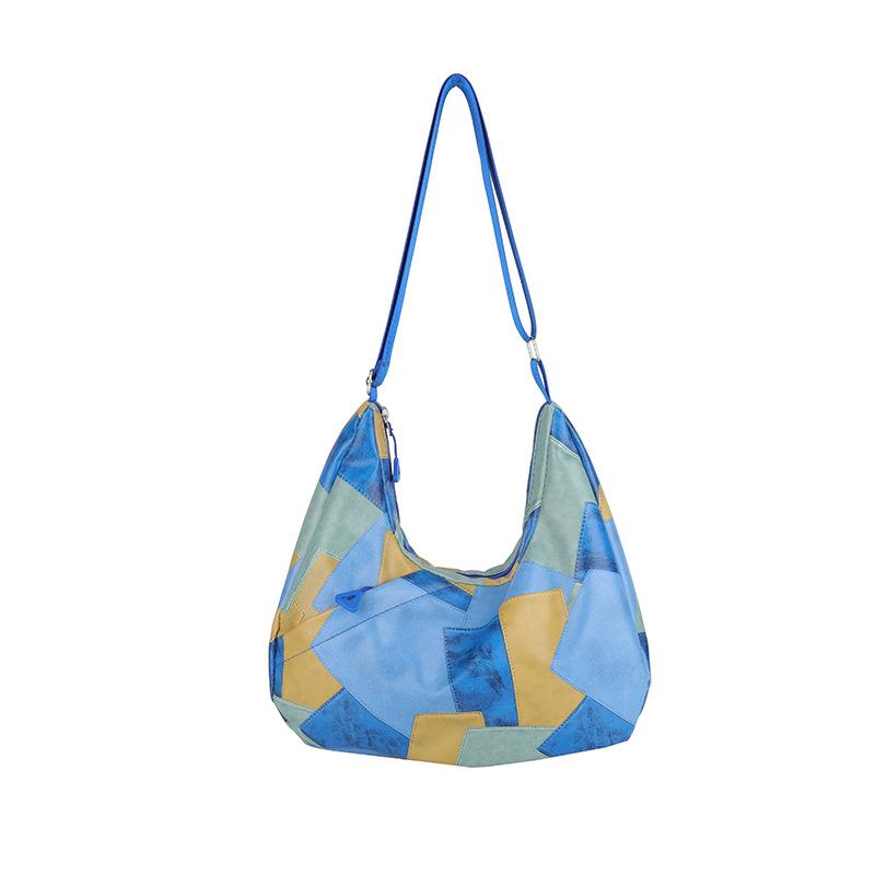 

Жіноча сумка-тоут, нова осіння сумка 2024 року, велика місткість, персоналізована проста сумка через плече під пахвами синій