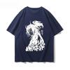 2025 Autumn and Winter New Men's and Women's Retro Knight Print T-shirt Pure Cotton Round Neck Comfortable High-quality T-shirt