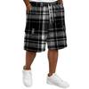 Herren Freizeit karierte Cargoshorts mit Kordelzug Lockerer Schnitt Leicht Atmungsaktiv Sommer Strandshorts mit mehreren Taschen für den Alltag