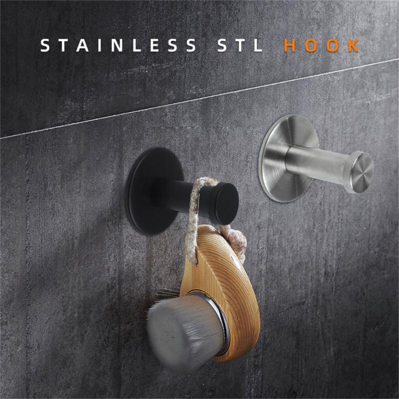 4Pcs Wall Mounted Coat Hook Stainless Steels Coat Hanger Heavy Duty Robes Hook Single Hook for Bag, Towel, Key, Hat