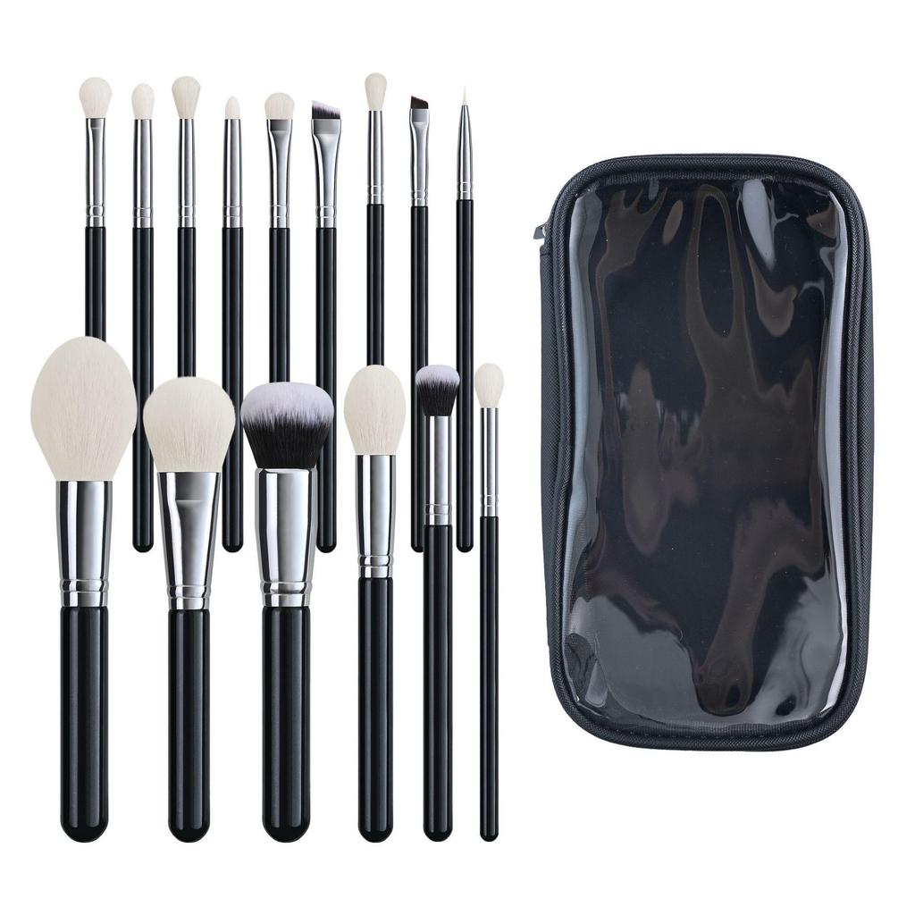 Cangzhou 15-Piece Animal Hair Makeup Brush Set: Eye Shadow & Foundation Brushes