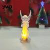 Prayer Angel Figurine Guardian Night Light, Small Reading Playing Music Acrylic Statue Decoration with LED Light for Desk, Table, Shelf Decor Peaceful