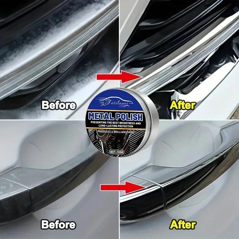 Neuer Chrom-Glanz-Restaurator für Autofenster & Metalloberflächen - Rostentferner und Polierpaste, Entfernt Flecken & Oxidation, Resto