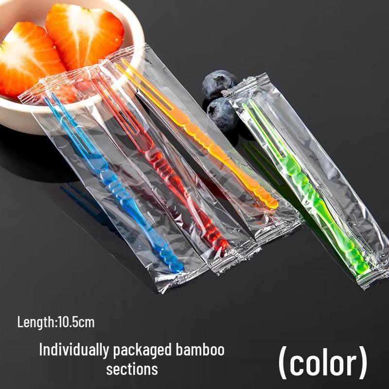 High-End Disposable Transparent Fruit & Dessert Forks - Individually Wrapped Skewers