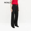 MO&Co. Women's Wool Blend Tailored Wide-Leg Trousers