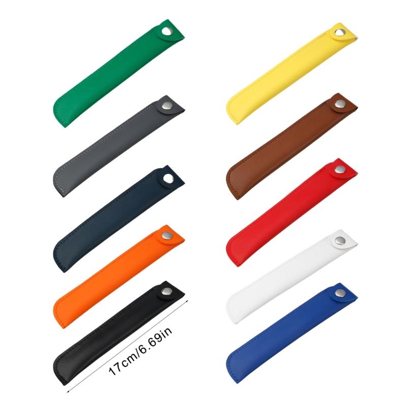 Solid Color Pencil Bag Retro Pencil Case Pen Bag Pen Case PU Leather Pencil Organisers Pencil Pouch for Ballpoint Pen