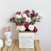 Romantic French Style Rose Artificial Flower Bouquet In Retro Kraft Paper Bag