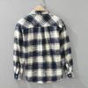 Japanese Style Classical Long Sleeve Plaid Shirt Men Spring/Autumn 100 Cotton Casual Tops Turn Down Collar Pocket Button Shirt Comfort Men Clothing