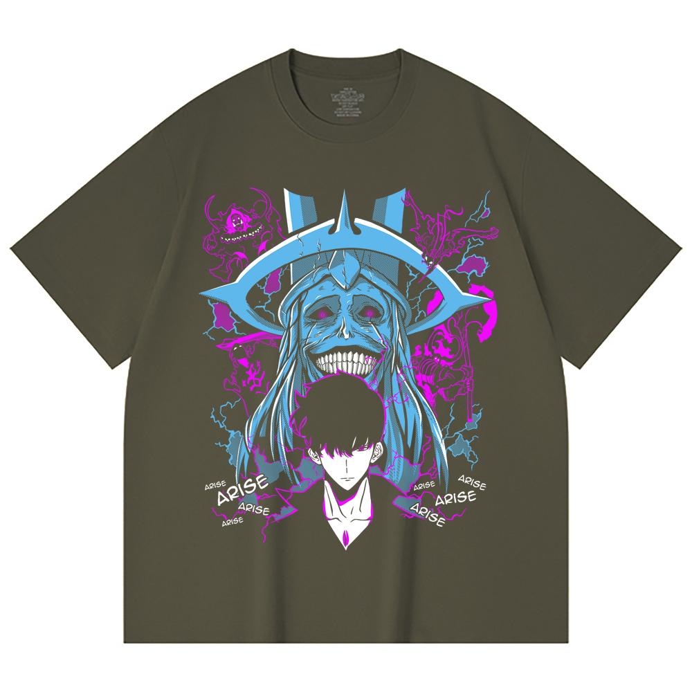 230 Gsm 100% Cotton Solo Leveling V21 Print Unisex Heavy Cotton T Shirt