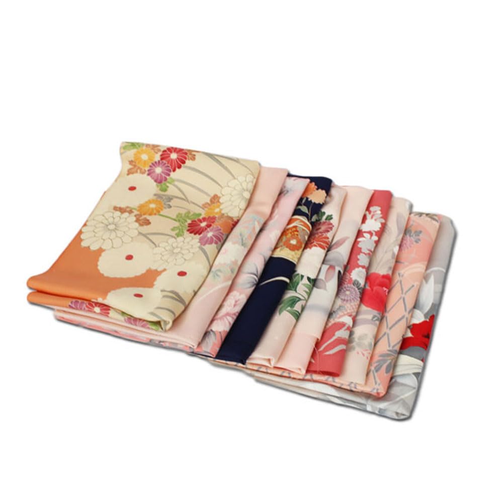 a Pure Silk Patterned Kimono Fabric Scraps Color and Pattern Available at Our 10 Pieces [cck002] For Reason / Store, 50cm-90cm, [Kimono Weather]