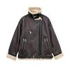 2024 Autumn/Winter European-American Cross-Border Belted Zipper Leather & Fur One-Piece Jacket