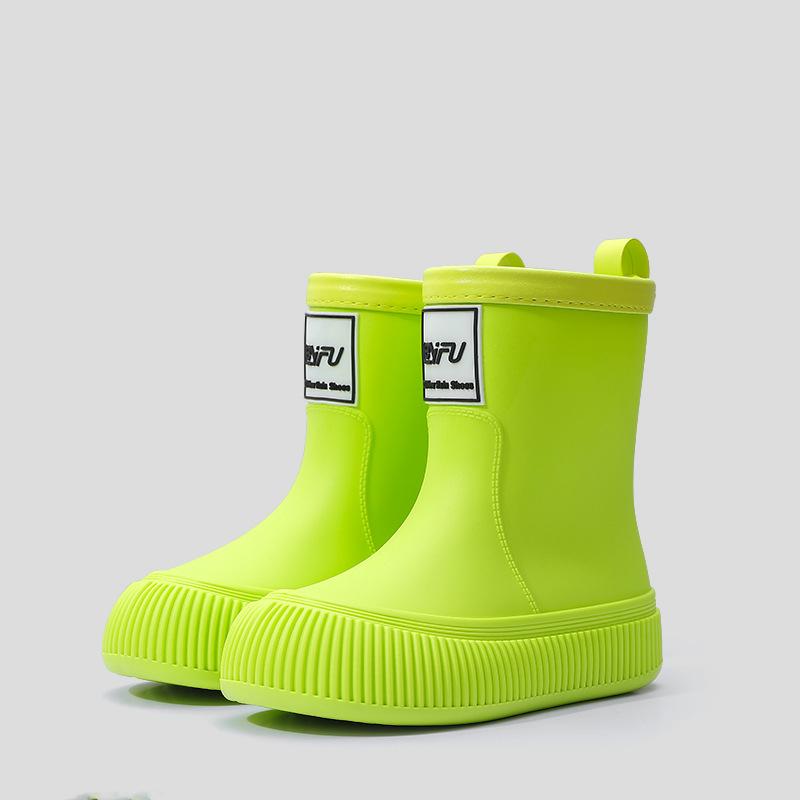 

Модные женские резиновые сапоги Водонепроницаемые до середины икры Нескользящая толстая подошва Уличные для девочек-студенток Мягкий гибкий дизайн 36-37