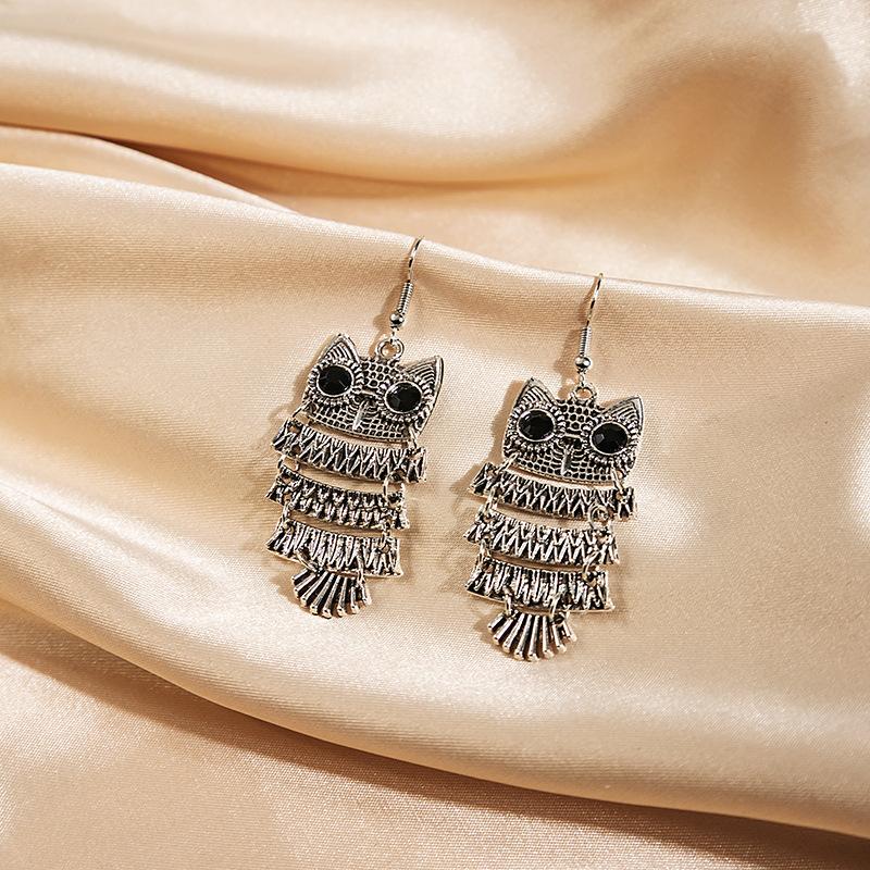 

Popular Owlette Colorful Glaze Oil Trendy Hip-hop Hook Earrings