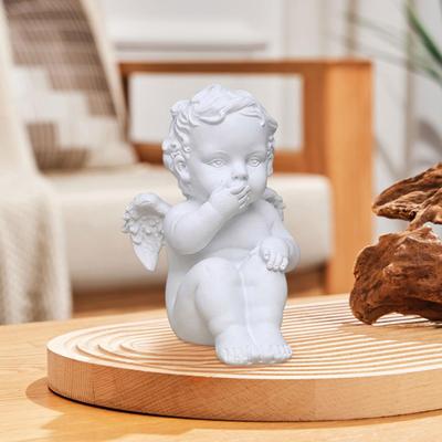Angel Statue Study Nordic Vintage Style Gift Tabletop Ornament Angel Figurine Cherub Statue for Home Decoration Office Bookshelf