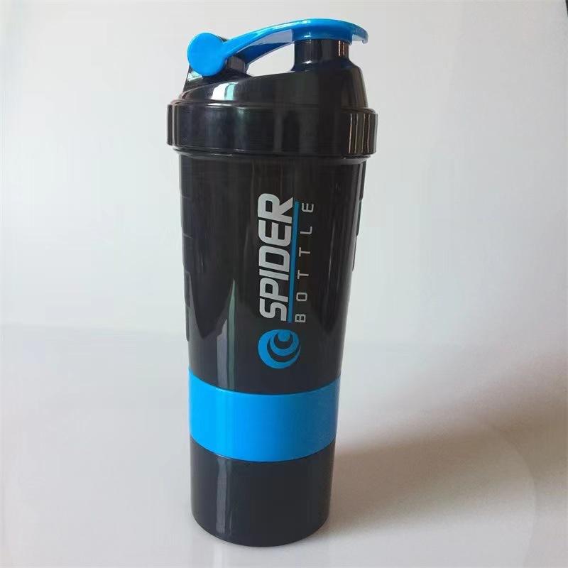 1 Stück Protein Shaker Flasche Tragbar 16oz Pulver Shake Becher 3 Schichten Shaker Protein Flasche Geeignet Für Sport Fitnessstudio Fitness Outdoor