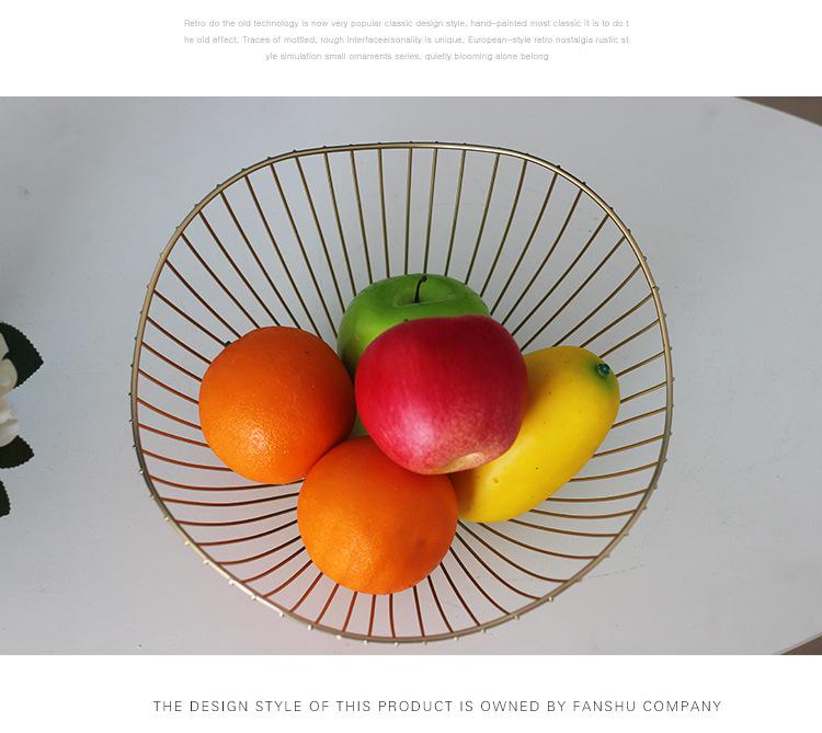 Nordic Creative Iron Art Fruit and Snack Basket for Living Room Storage