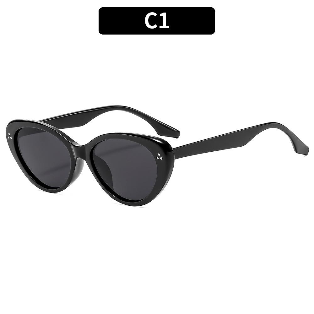 Fashion oval cat eye women s sunscreen sunglasses summer thin plain sunglasses personalized sunglasses
