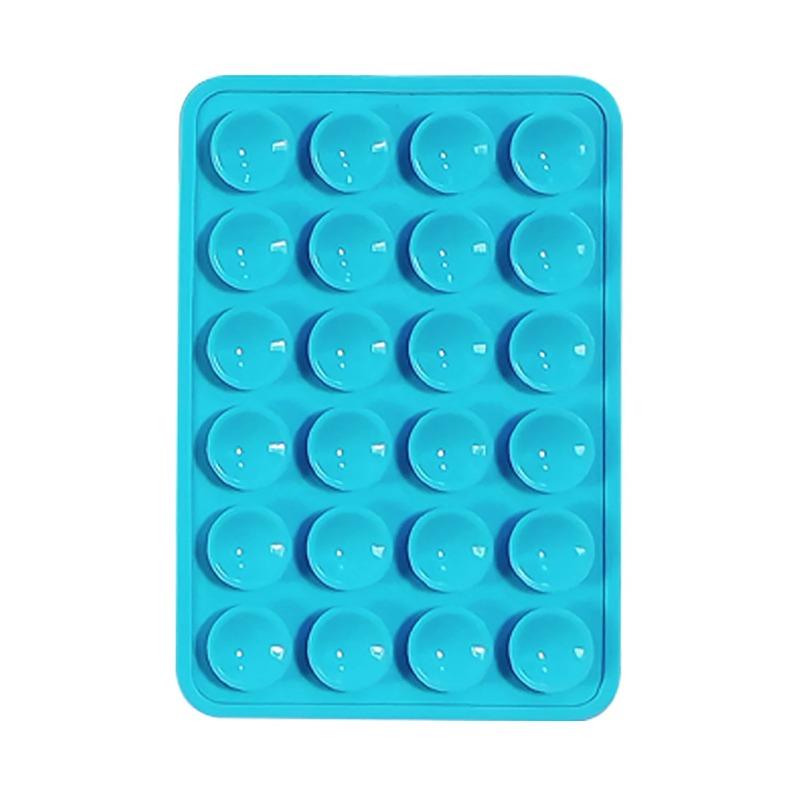 1-4PCS New Double Sided Multifunctional Mobile Phone Silicone Suction Cup 24 Square Mobile Phone Single-Sided Case Anti-Slip Holder Mount Suction
