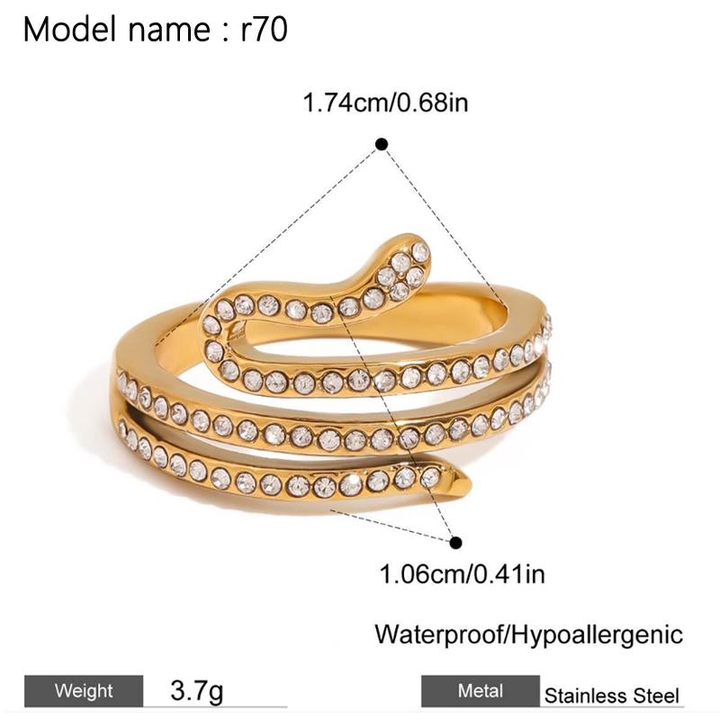 Fashion Simple Stainless Steel Rings For Women Gold Color Smooth Geometric Open Rings Arc Rings Diamonds Jewellery Ring Gift