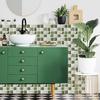 Luxury Green Brick Mosaic Skirting Corner Wall Sticker Bathroom Office Glass Waist Line Home Decor Waterproof Floor Waveguide Art Wallpaper