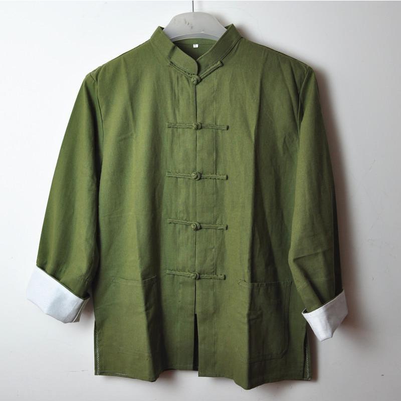 2026 Summer Men's Chinese Style Stand Collar Linen Shirt, Pan Kou Design, Available In 6 Colors