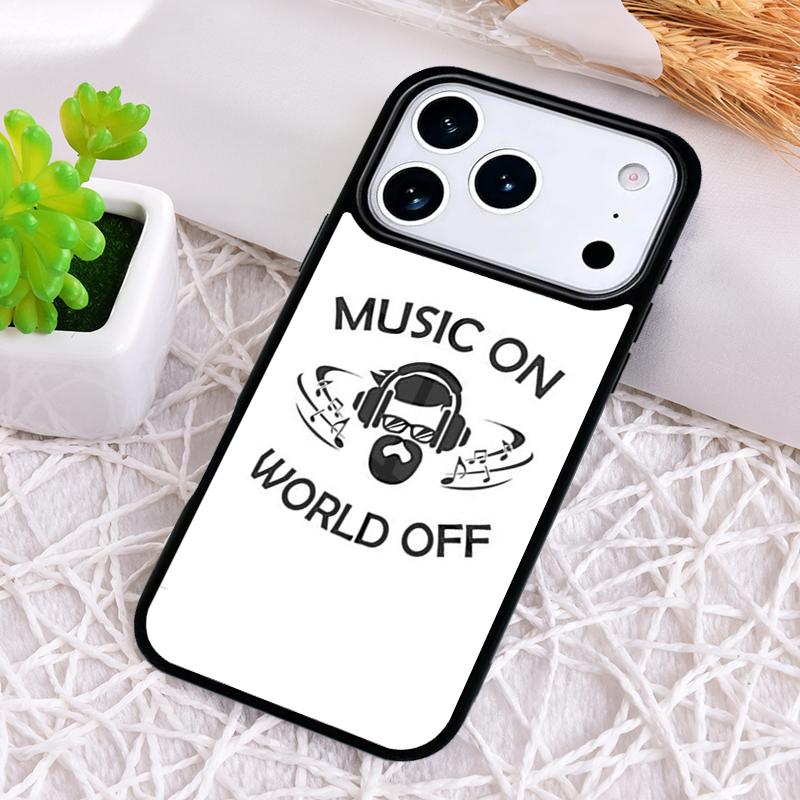 

Music On World Off Shockproof Phone Case for iPhone 17 Air 16e 15 11 12 14 13 Pro Max Cover Coque iPhone 13 Pro Max
