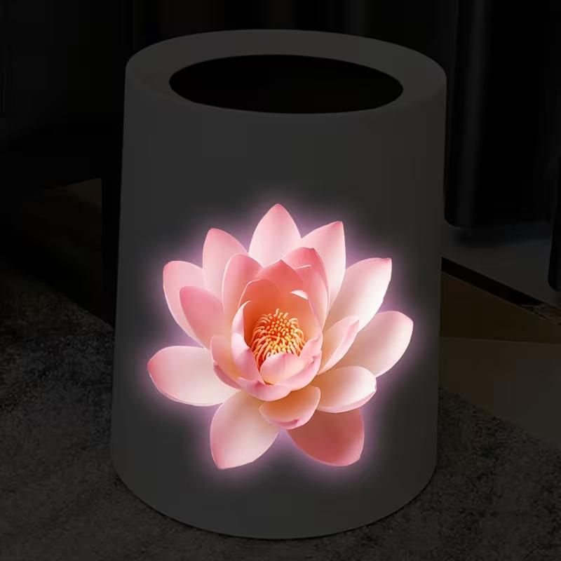 Adesivo Loto Luminoso per WC Decalcomania Floreale Luminescente Adesivo Rimovibile Autoadesivo Adesivo da Parete Adesivo per Pattumiere