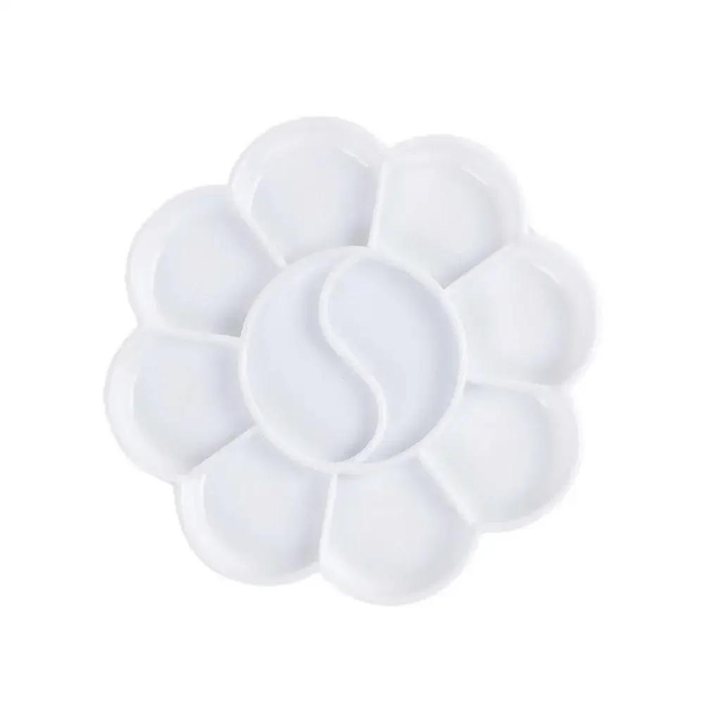 White Painting Supplies Color Mixing Paint Pigment Tray Round Palette For Watercolor Gouache Acrylic Painting Art Supplies