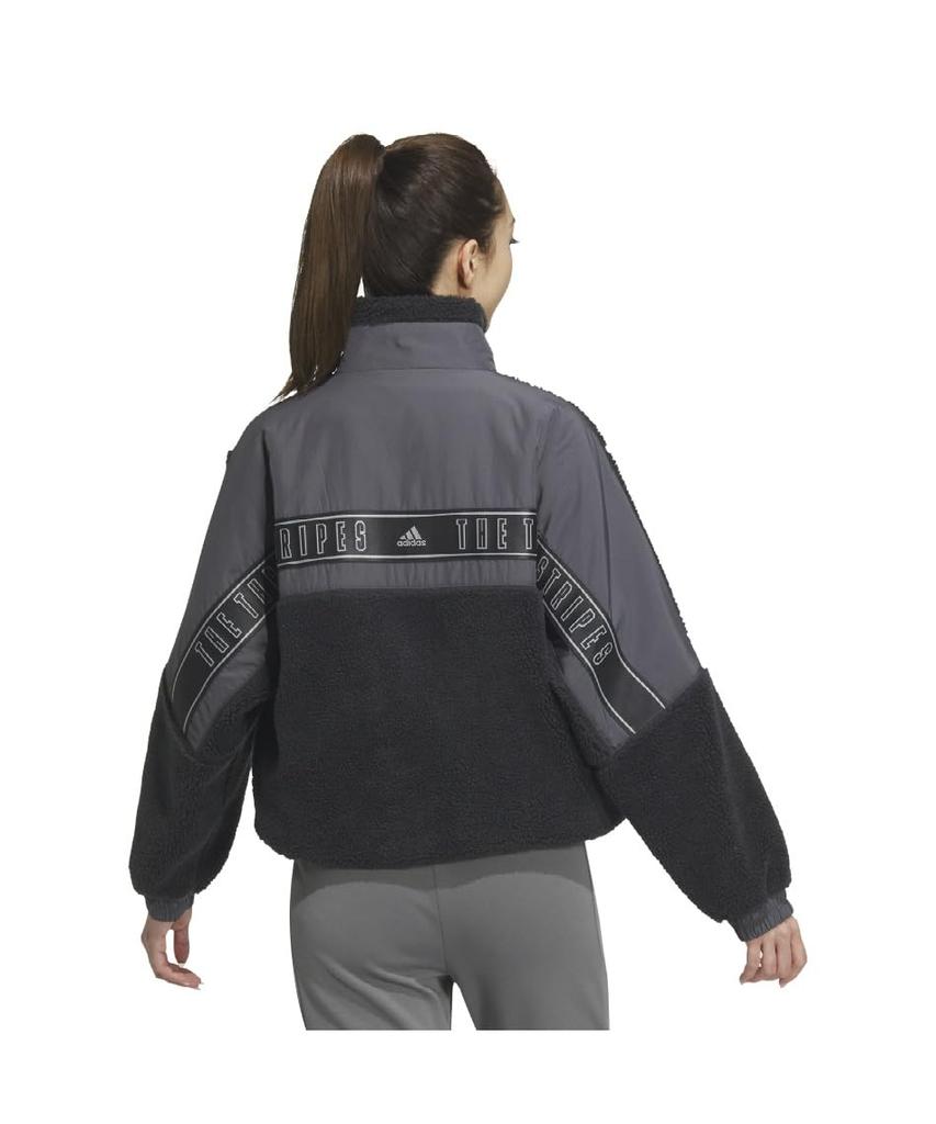 Adidas KTX54 Carbon Fleece Warding Loose Fit Boa Full Jacket Women's Zip-Up (JG8223)