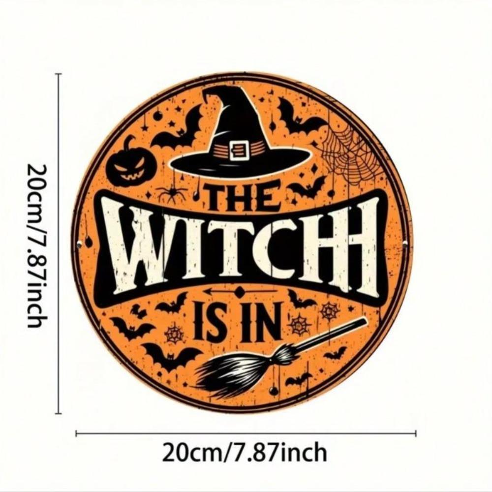 Iron Halloween Witch Metal Wall Art 2D Engraved Bar Cafe Decor