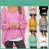 Elegant Women Plus Size Long Sleeve Pullover T-shirt With Loose Baggy Casual Fit