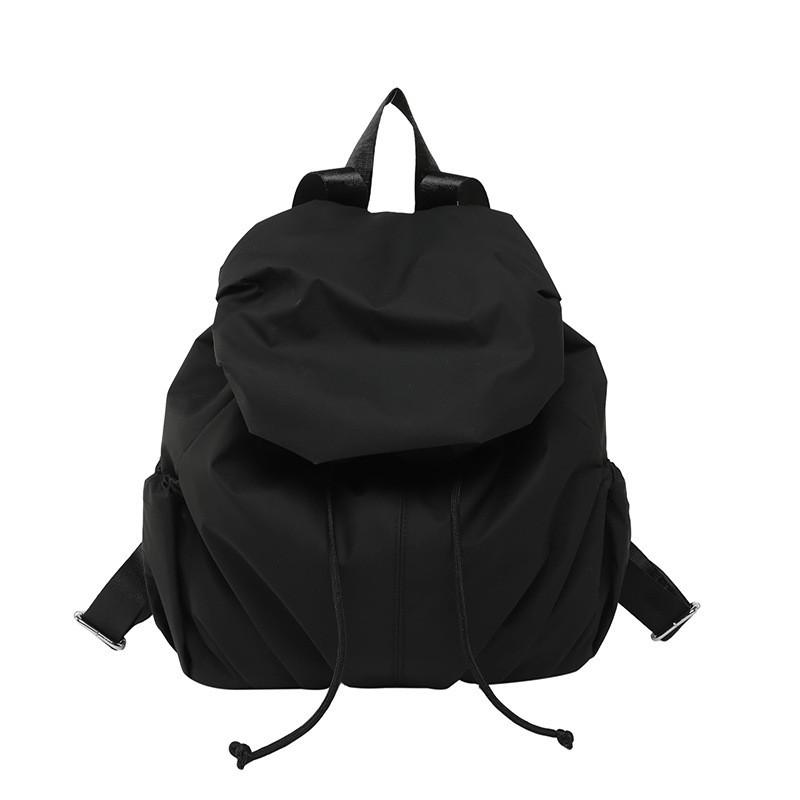 Solid Color Nylon Large Capacity Backpack For Women Travel And Daily Use