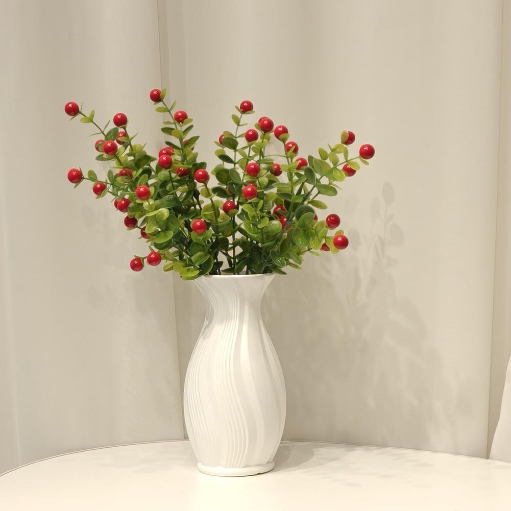 Artificial Eucalyptus Foliage with Red Berries 35.5cm for For wedding Decoration Photography Prop Event Home Commercial Display