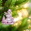 Flat Printing Hanging Pendants Pink Snowman Xmas Tree Ornament  Party Supplies