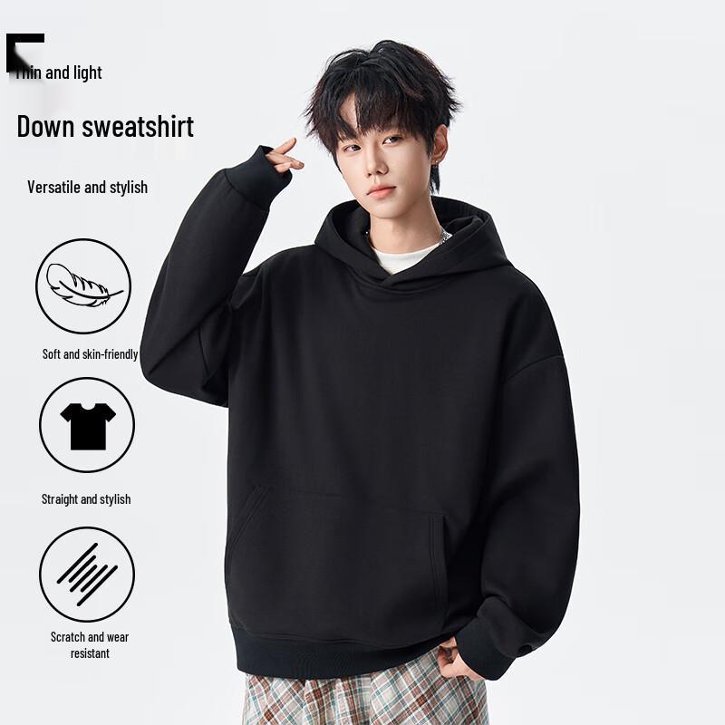 Men's 90% Goose Down Hooded Pullover Sweatshirt