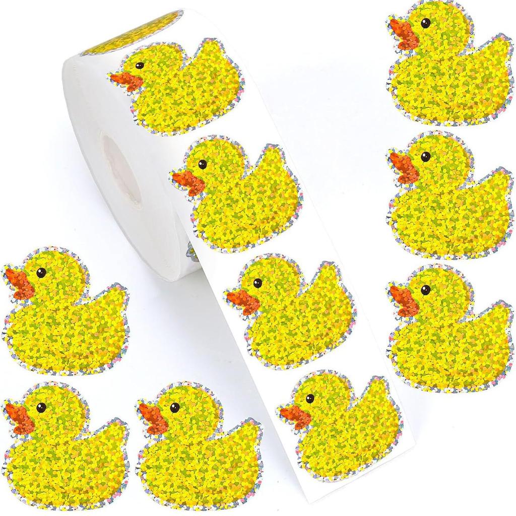 100-500Pcs Glitter Cartoon Duckling Stickers Party Gift Wrapping Label Children Scrapbook Cute Stationery Stickers