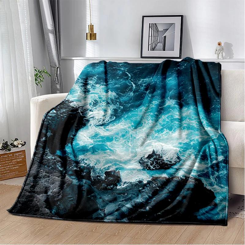 29 Style New Sea Water Beach Reef Nature Scenery 3D Blanket,Soft Throw Blanket for Home Bedroom Bed Sofa Travel Picnic Cover Kid