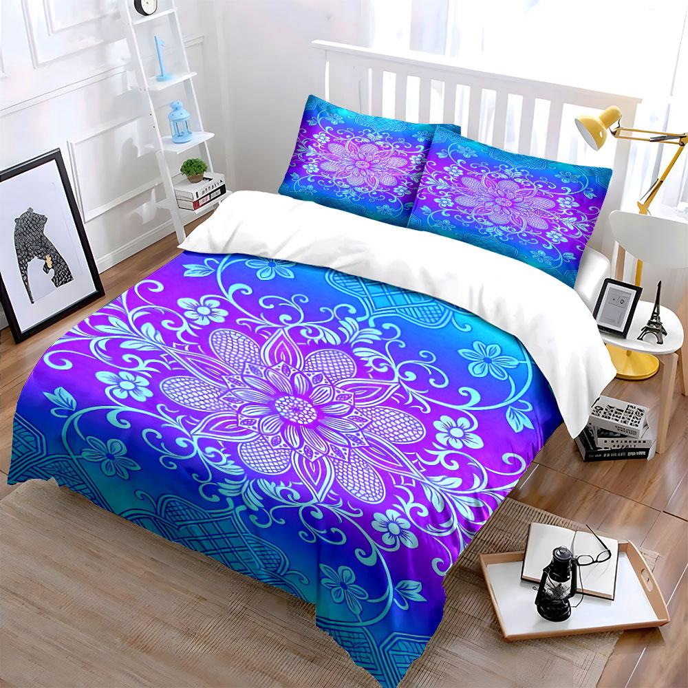 Mandala with floral motifs. Bedding sets Duvet cover sets Duvet covers Pillowcases(1* Duvet Cover 2* Pillowcases without duvet insert)