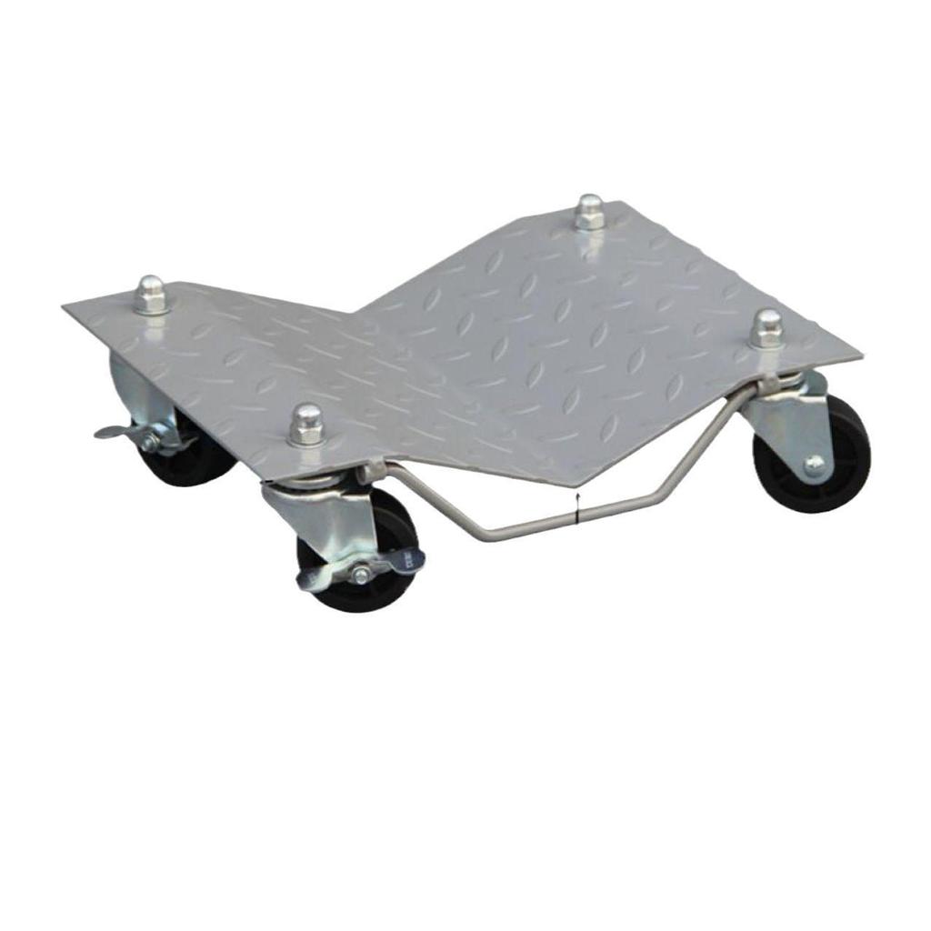 Autotransporter, Objektanhänger mit Universalrädern und Hydraulikwerkzeug.