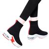 Inner Height Socks Black Shoes Women Fall Korean Version Thick Bottom High Top Boots Knitted Elastic Thin Socks Boots