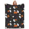 Halloween Pumpkins And Ghosts Witch Party Blankets Flannel Throw Blanket Portable Throw Blankets for Bedroom Throws Bedspread