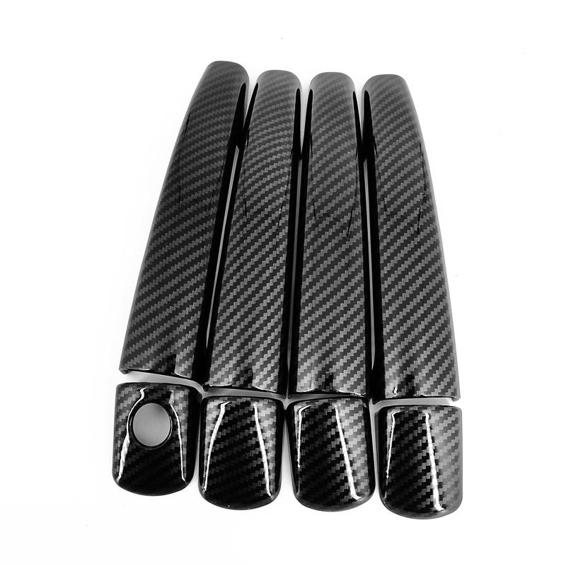 For Peugeot 208 2012-2015 Accessory Carbon Fibre Pattern Car Door Handle Covers Trim 2013 2014