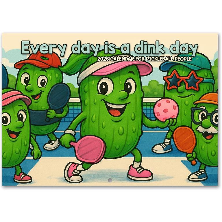 Every Day is a Dink Day 2026 Wall Calendar for Pickleball People | Funny Humor 12 x8