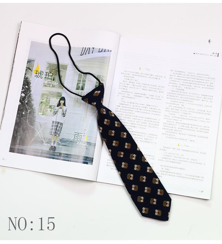6CM Floral Lazy-tie Rubber Band Neckties For Women College Girls Shirt Uniform Neckwear Korean Style Narrow Knot Free Small Ties