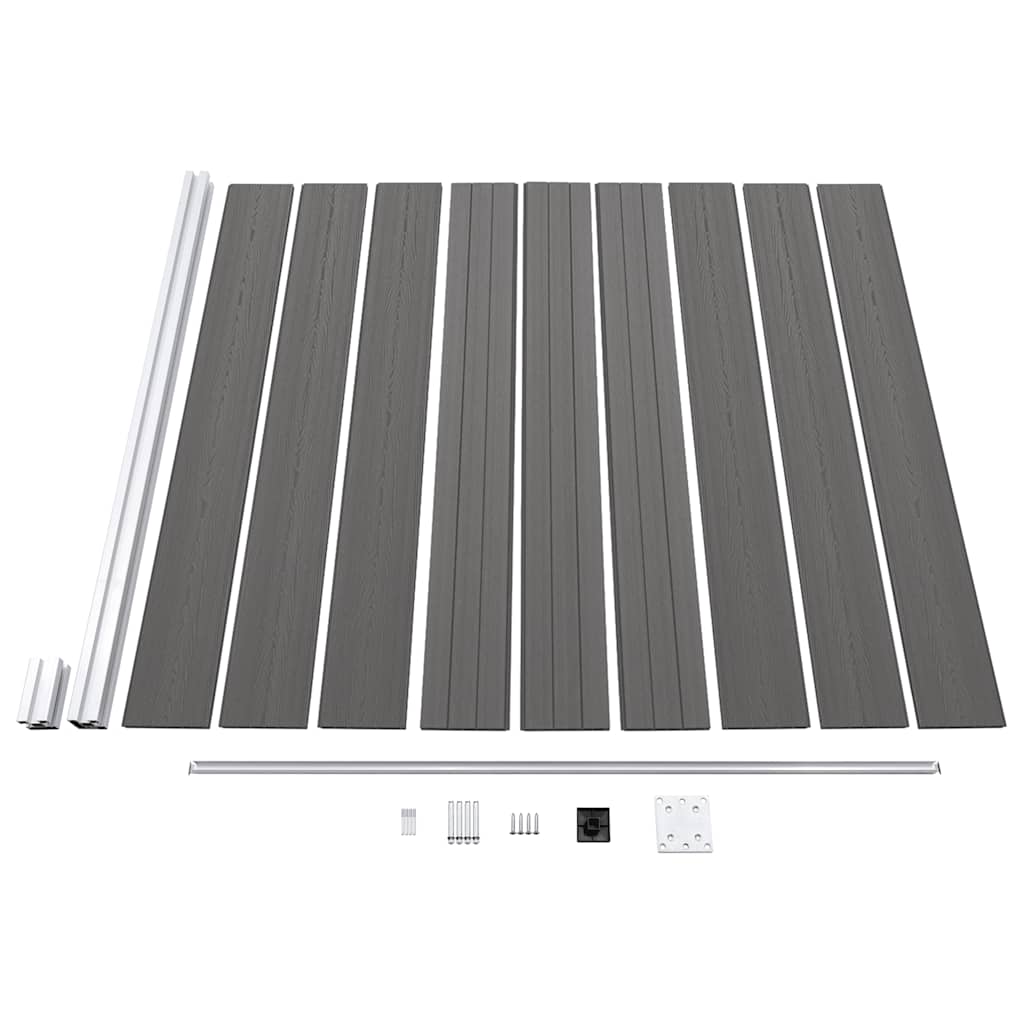 WPC Garden Fence 175 X 186 Cm Grey