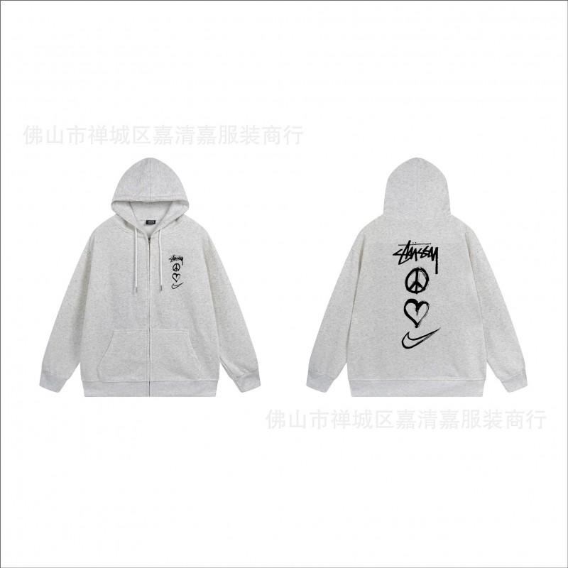 Unisex mikina s kapucí na zip s potiskem Bavlněný svetr Lehká podzimní zimní neformální svrchní oblečení