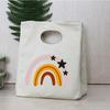 Rainbow Print Portable Lunch Bags Thermal Insulated Bento Box Tote Office Cooler School Picnic Food Storage Pouch for Women Kids