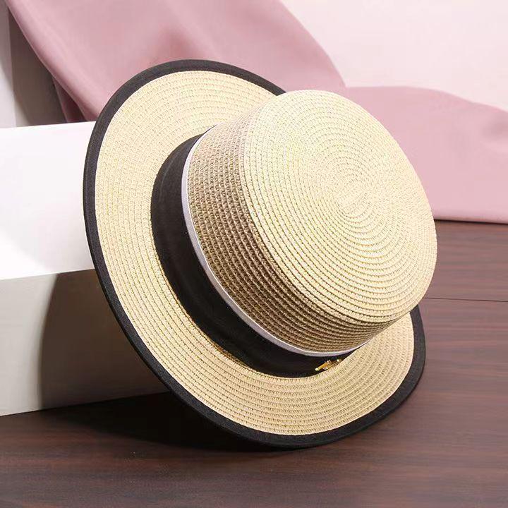 2025 Spring/Summer Women's Versatile Straw Sun Hat with Buckle - Stylish and Sun-Protective