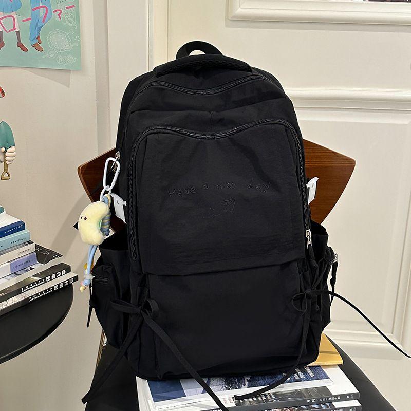 

French Counter Mkdn Schoolbag Women Primary School Student Large Capacity Junior High School Student 2025 New Backpack Black